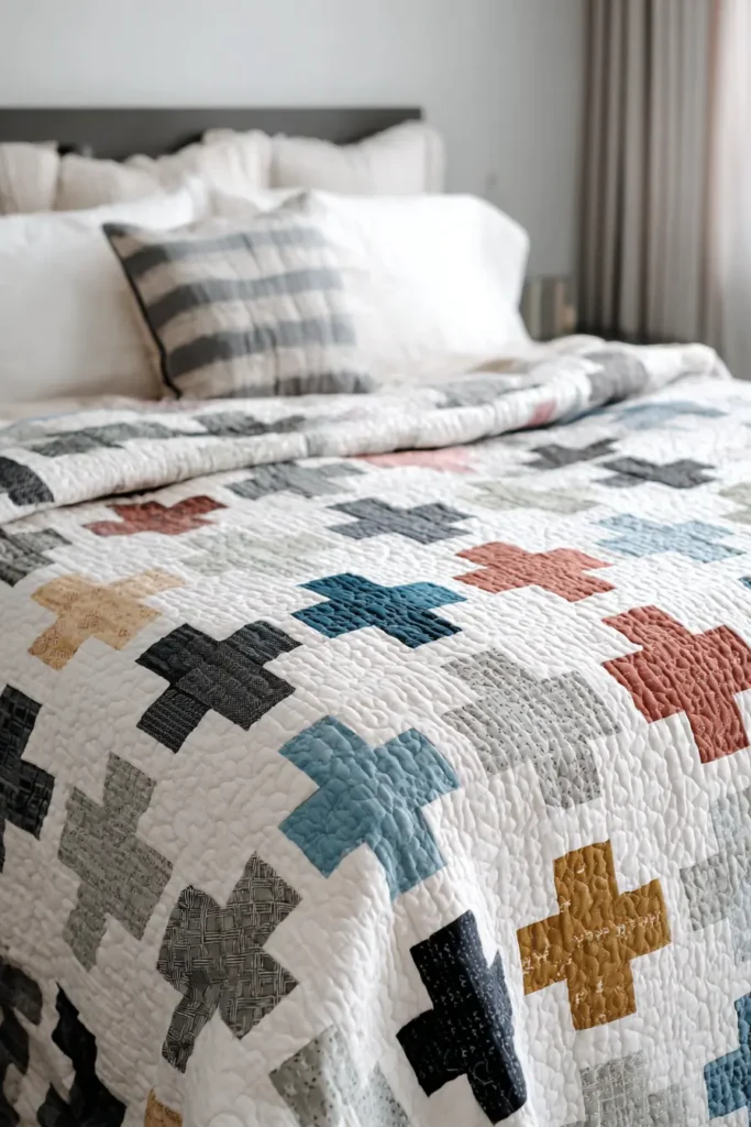 Swiss Cross or Plus Sign Farmhouse Quilts