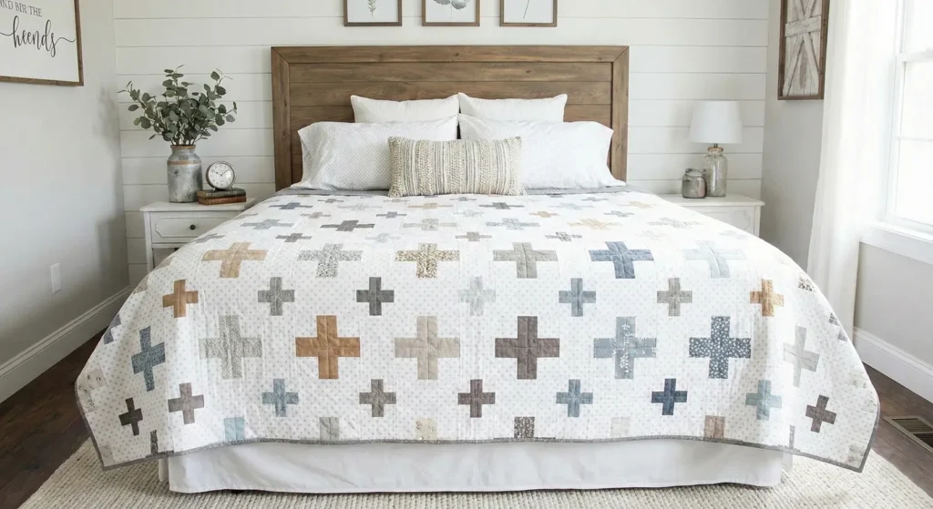 Swiss Cross or Plus Sign Farmhouse Quilts
