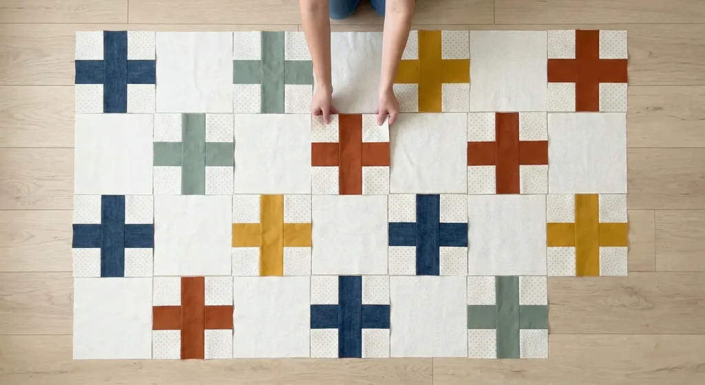 Swiss Cross or Plus Sign Farmhouse Quilts