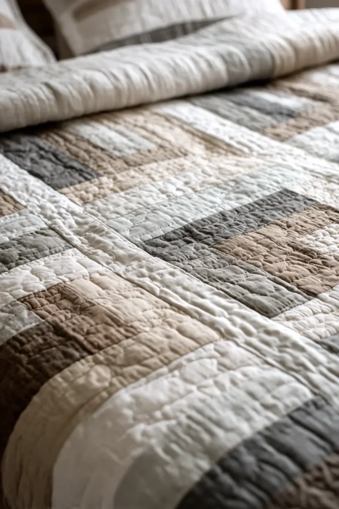 Handmade Farmhouse Quilts with Neutral Color Palettes