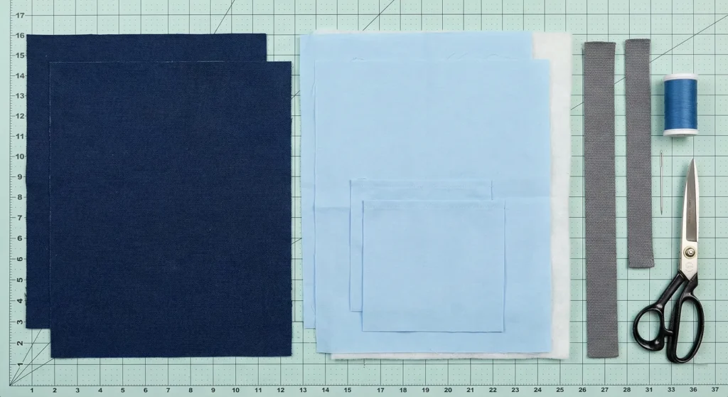 Vertical Quilted Library Bag for Books and Tablets