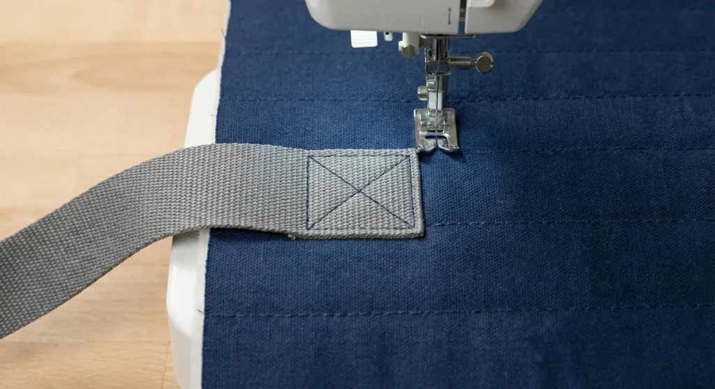 Vertical Quilted Library Bag for Books and Tablets