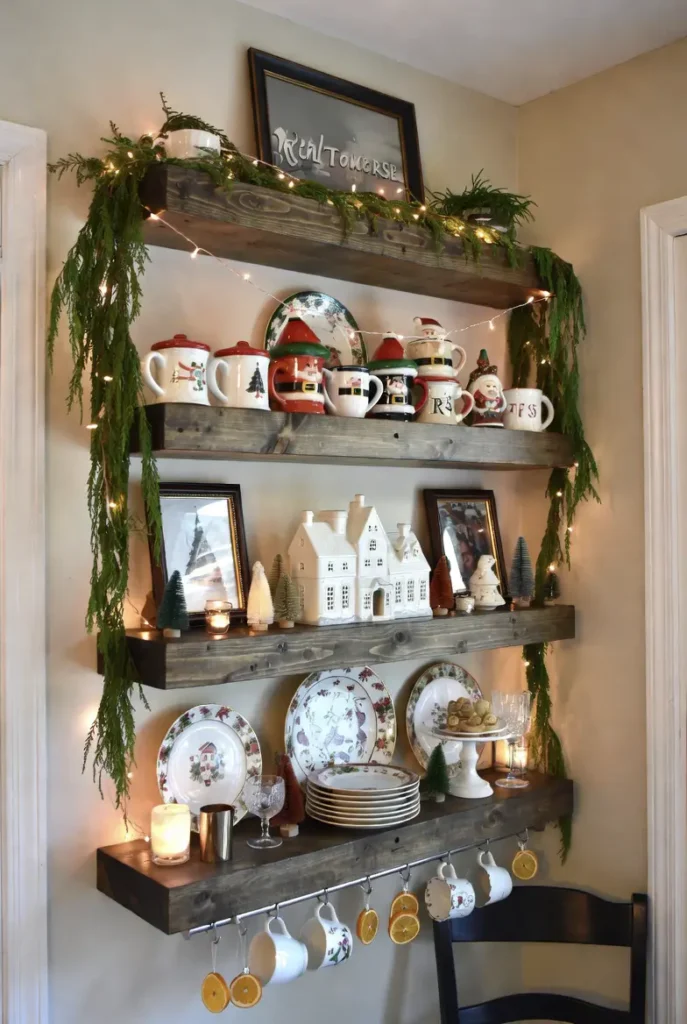 Wall-Mounted Shelves and Decor to Display Holiday Collections and Save Space