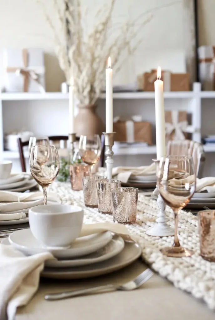 Warm Neutral Christmas Color Palettes for Small Dining Rooms