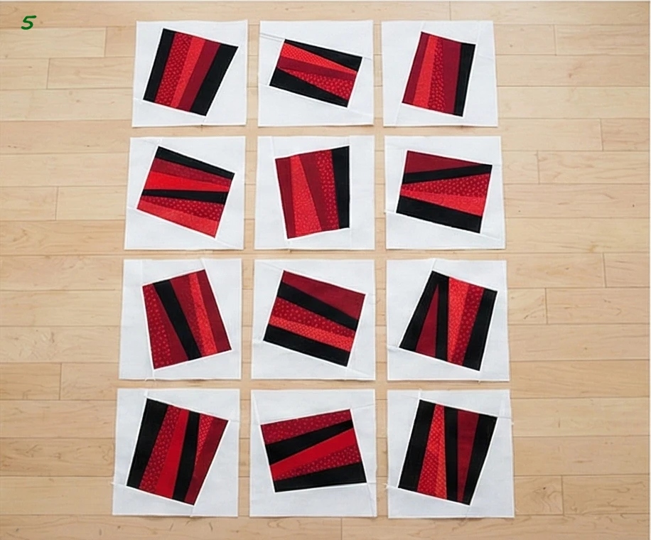 Abstract Red, Black, and White Quilts for Artistic Living Room Statements