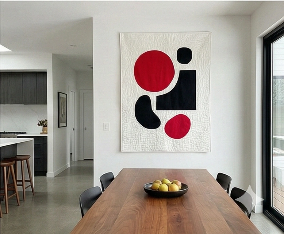 Abstract Textile Wall Art for Open Living Spaces