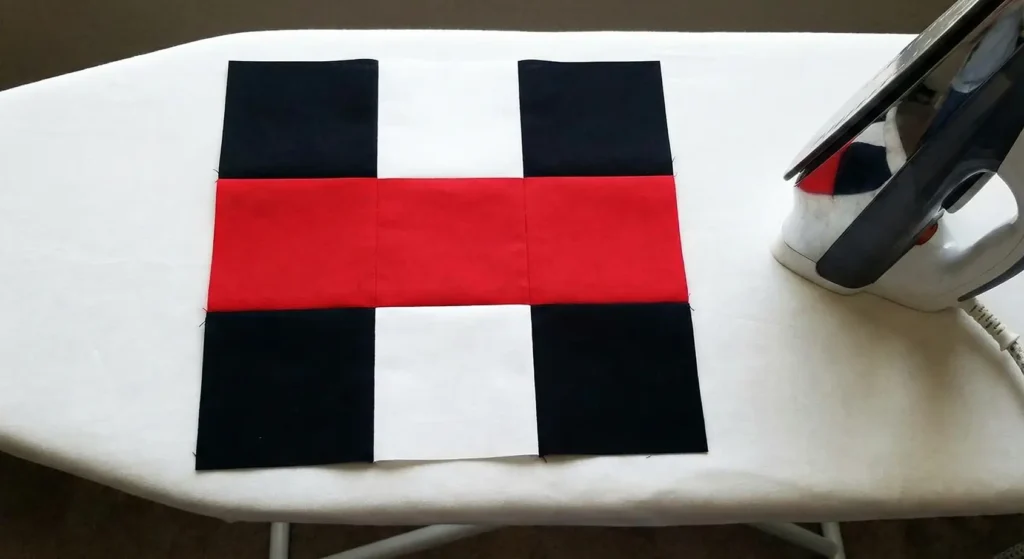 Artistic Abstract Red, Black, and White Quilt Designs 5 Living Room