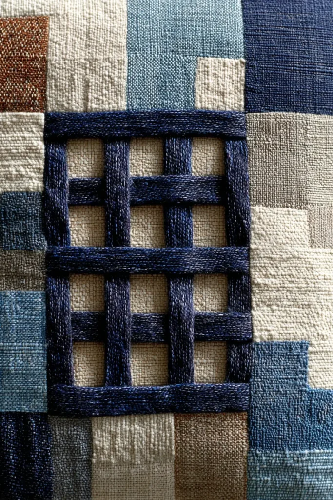 Artistic Shonai and Patchwork Pillow Covers for Calm Living Spaces