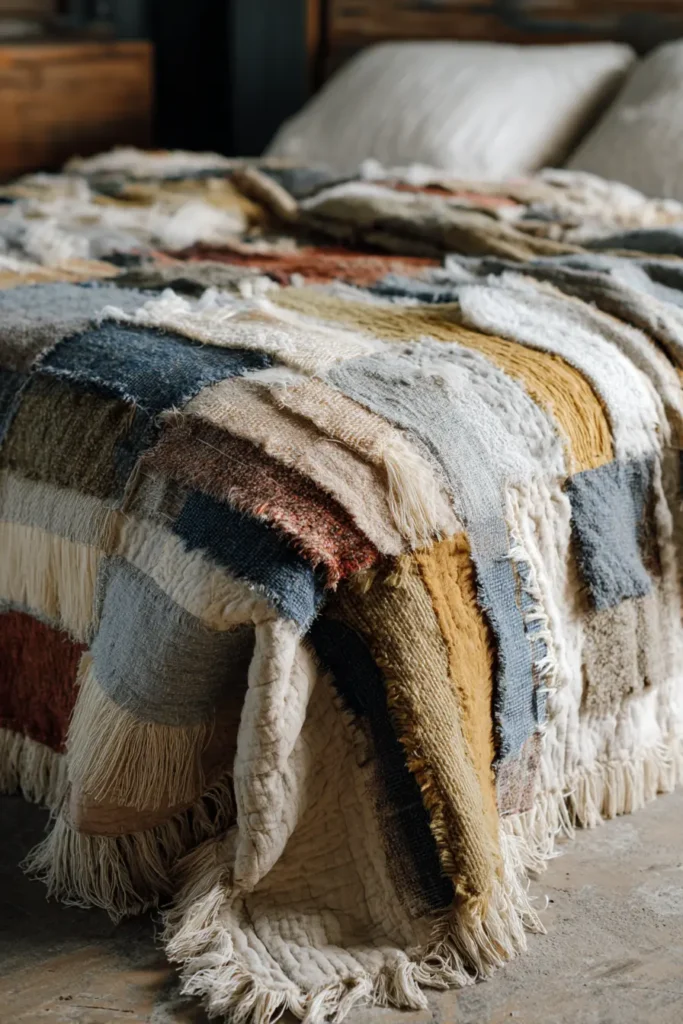Boho Fringe Wool Quilts for Stylish Winter Layering