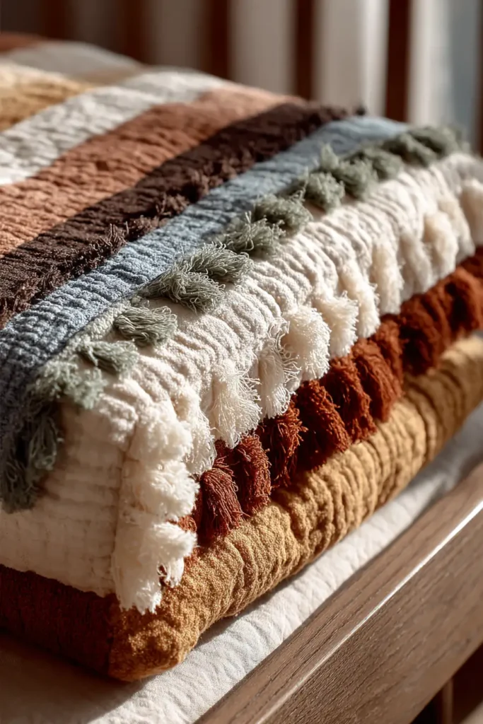 Boho Fringe and Tassel Baby Quilts for Stylish Nurseries