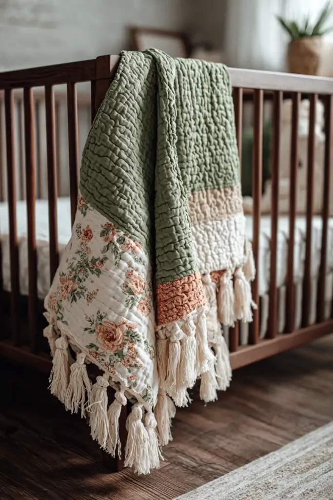 Boho Fringe and Tassel Baby Quilts for Stylish Nurseries