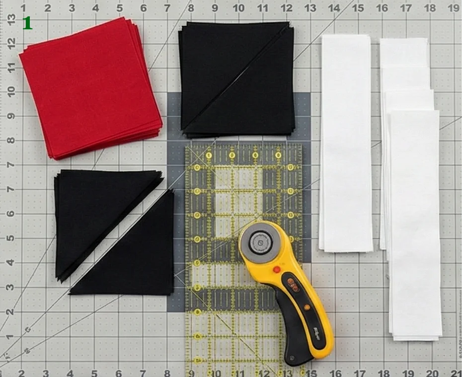 Chic Red, Black, and White Quilted Table Runners