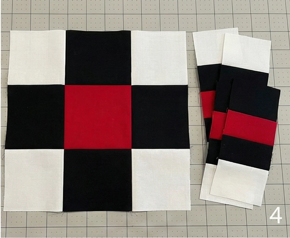 Classic Red, Black, and White Patchwork Quilts for Living Cum Dining Rooms