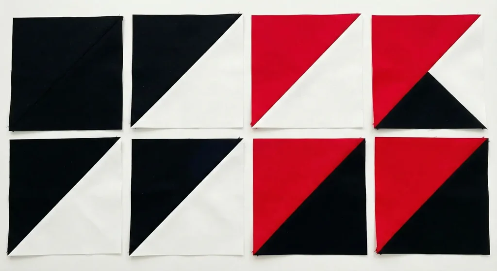 Contemporary Herringbone Quilt Patterns in Red, Black, and White