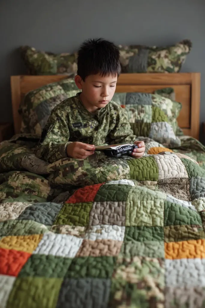 Cool Camouflage Patchwork Quilt Ideas for Hideout Forts