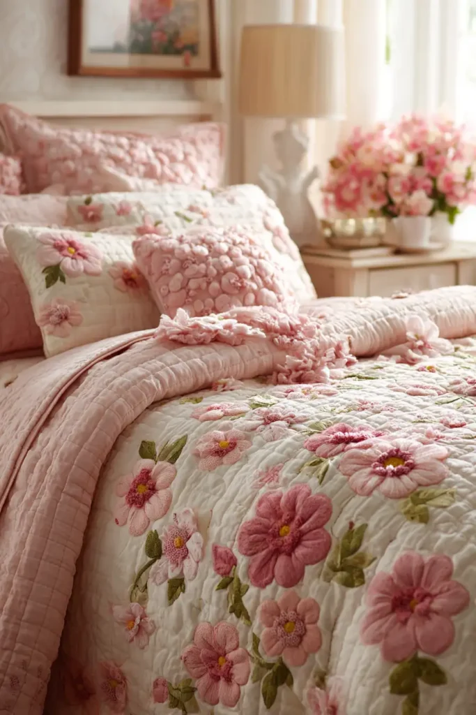 Cozy Floral Quilt Patterns for Girls' Comfortable Bedrooms