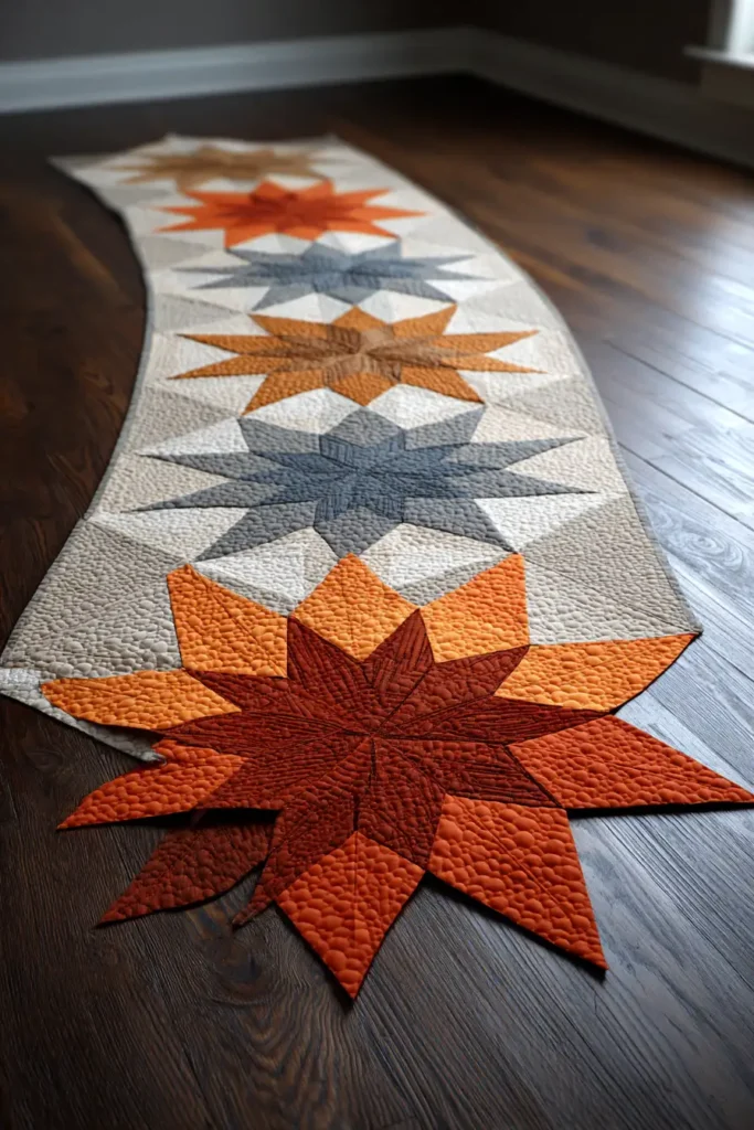 Cozy Sawtooth Star Bed Runners for a Splash of Style