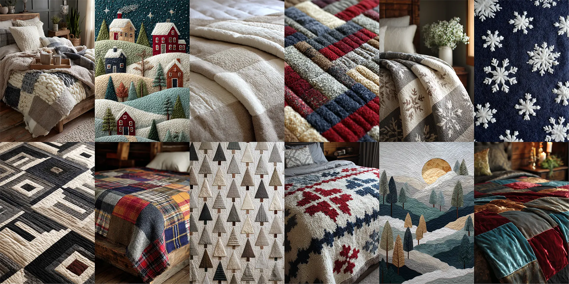 Cozy Winter Quilt Designs Using Wool and Flannel Batting
