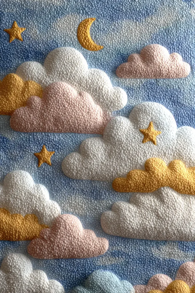 Cuddly Cloud and Star Themed Quilts for Dreamy Bedtimes