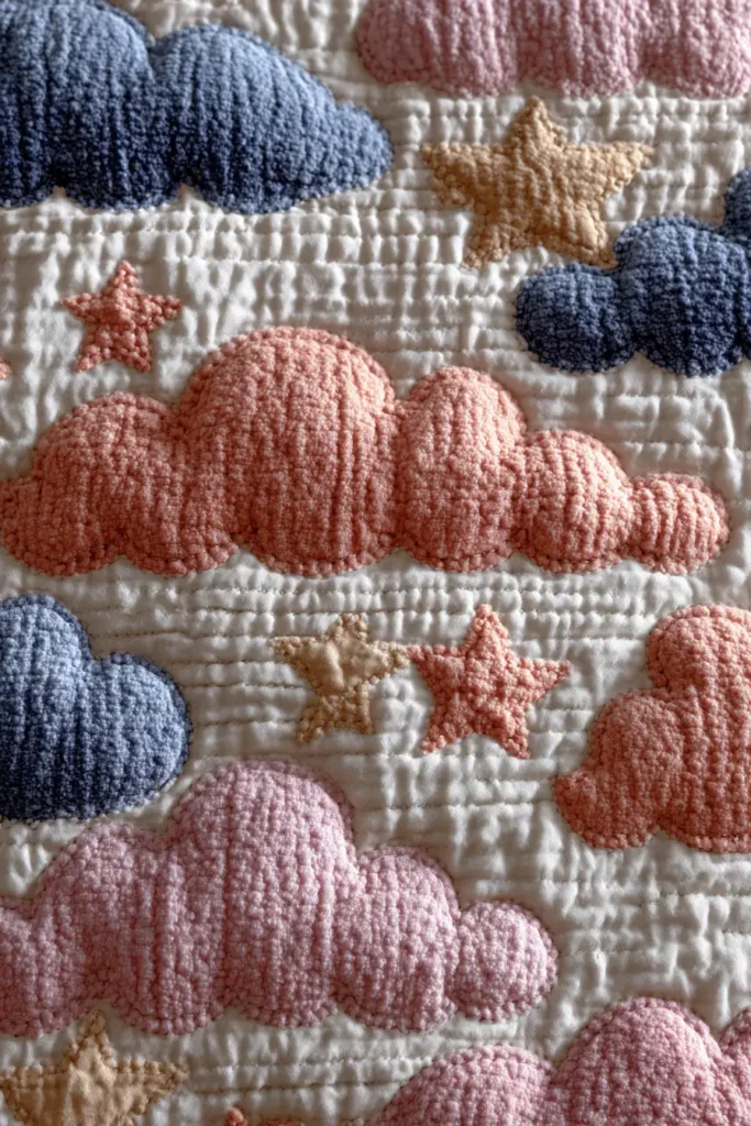 Cuddly Cloud and Star Themed Quilts for Dreamy Bedtimes