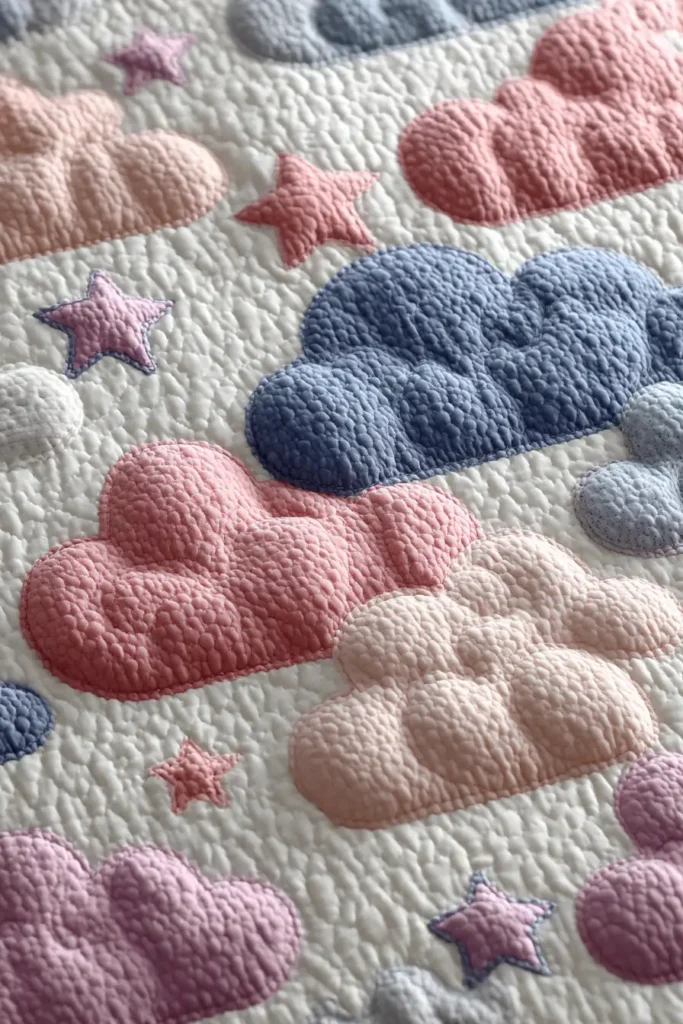 Cuddly Cloud and Star Themed Quilts for Dreamy Bedtimes