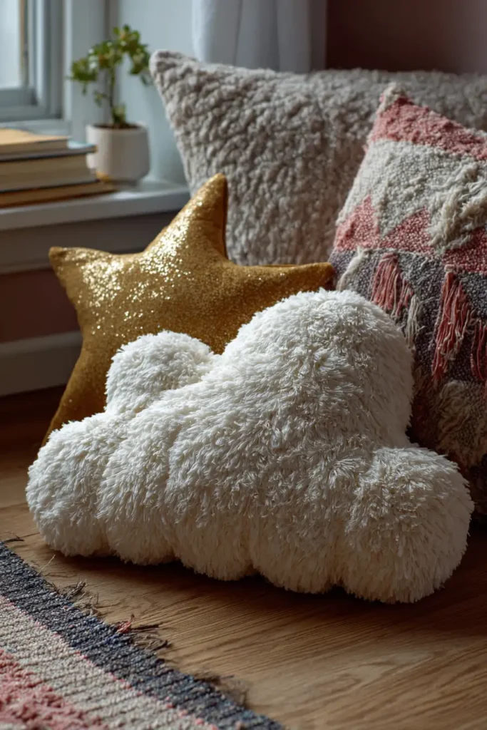 Decorative Cloud and Star Pillow Covers for Cozy Reading Nooks