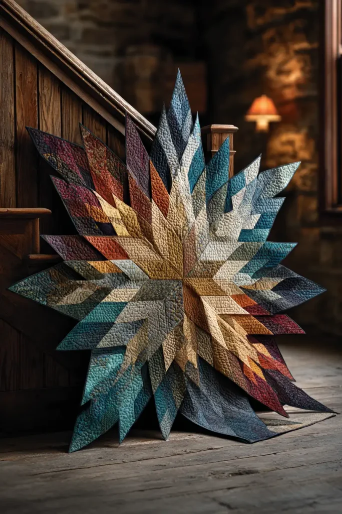 Dramatic Feathered Star Wall Hangings for Statement Art