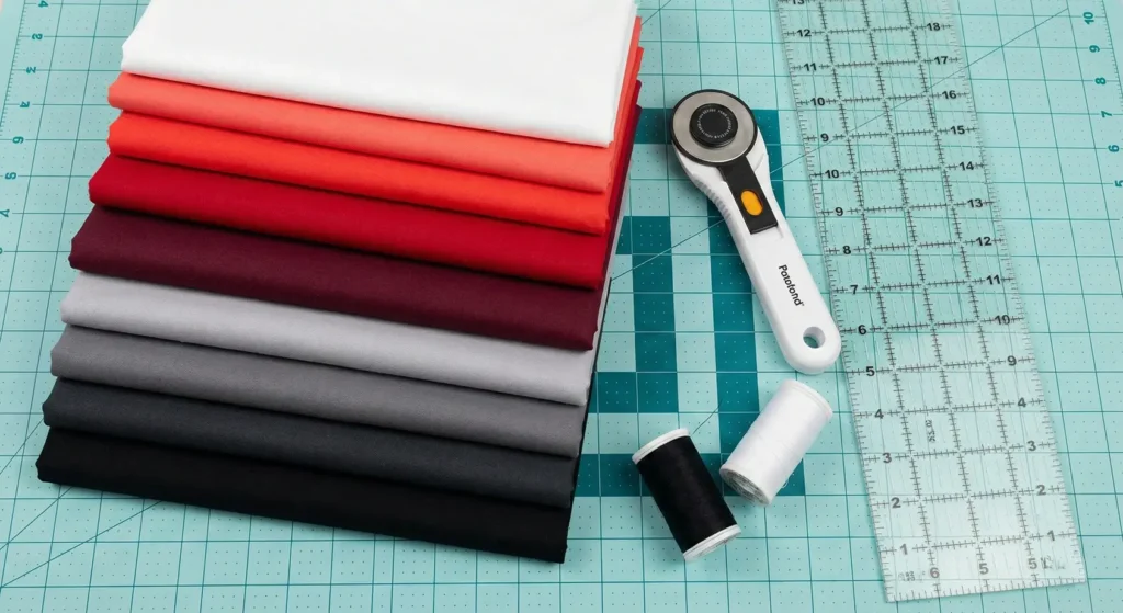 Dramatic Ombre Red, Black, and White Quilt Patterns