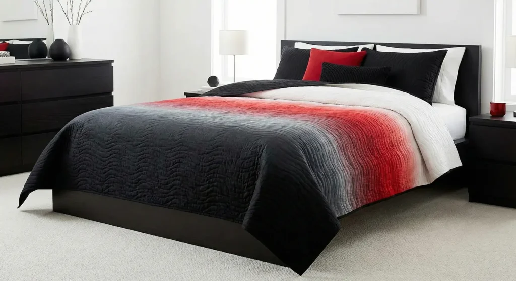 Dramatic Ombre Red, Black, and White Quilt Patterns