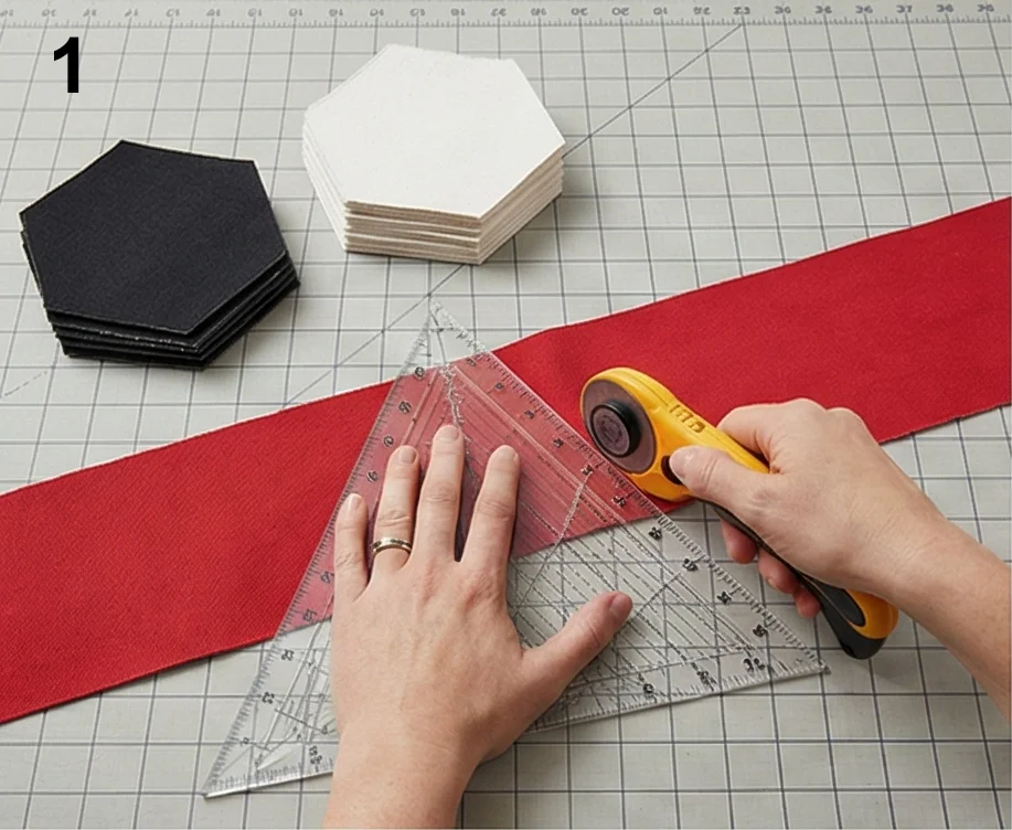 Durable Quilted Area Rugs in Tricolor Geometrics