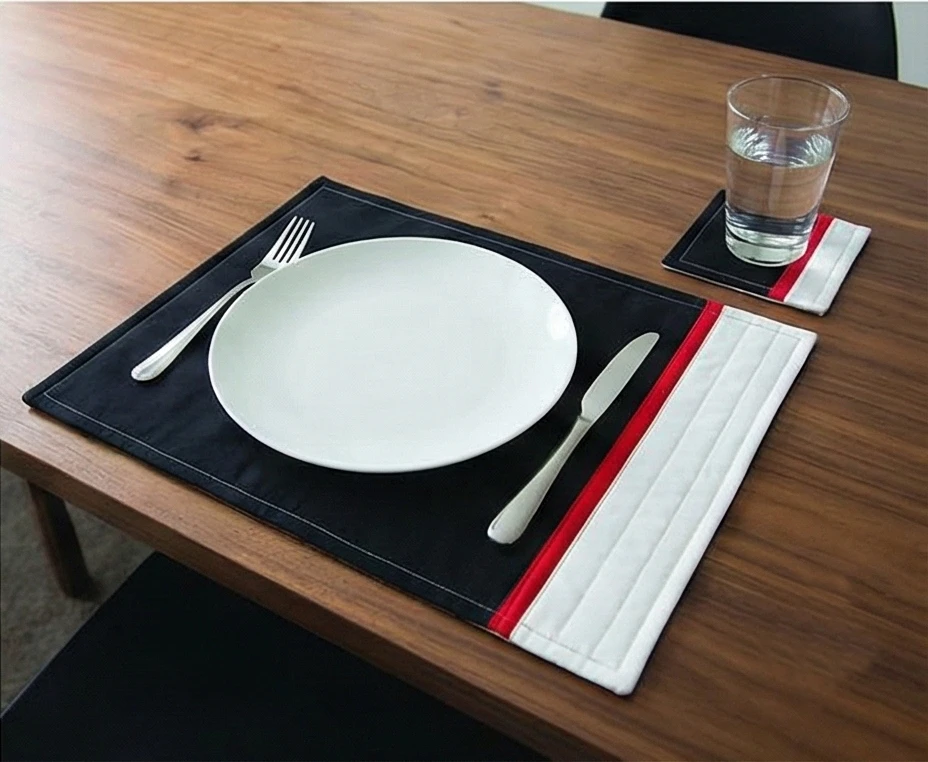 Easy DIY Quilted Coasters and Placemats for a Coordinated Set