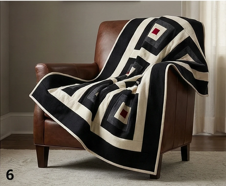 Elegant Black and Cream Wool Quilt Designs for Timeless Decor
