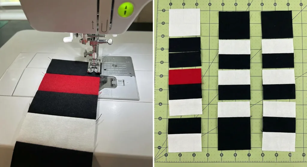 Elegant Irish Chain Quilts with Red Accents