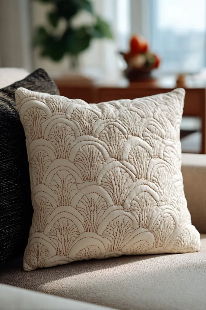 Elegant Sashiko Stitched Pillow Covers for Sofa Accents