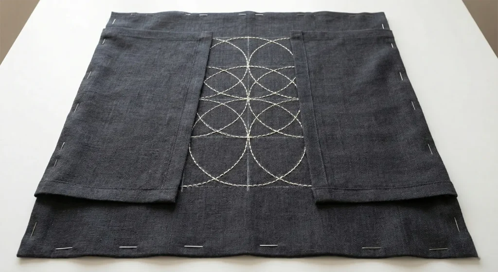 Elegant Sashiko Stitched Pillow Covers for Sofa Accents