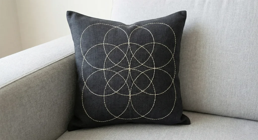 Elegant Sashiko Stitched Pillow Covers for Sofa Accents