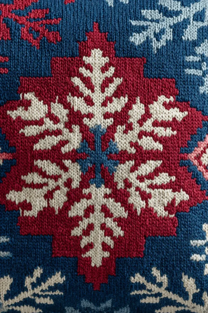 Elegant Snowflake Quilt Blocks for Winter Pillow Covers