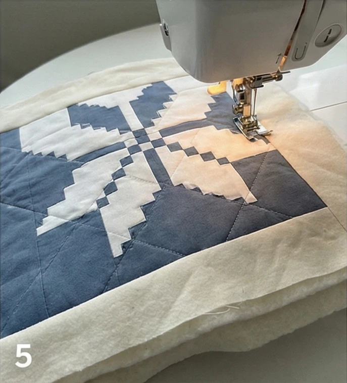 Elegant Snowflake Quilt Blocks for Winter Pillow Covers