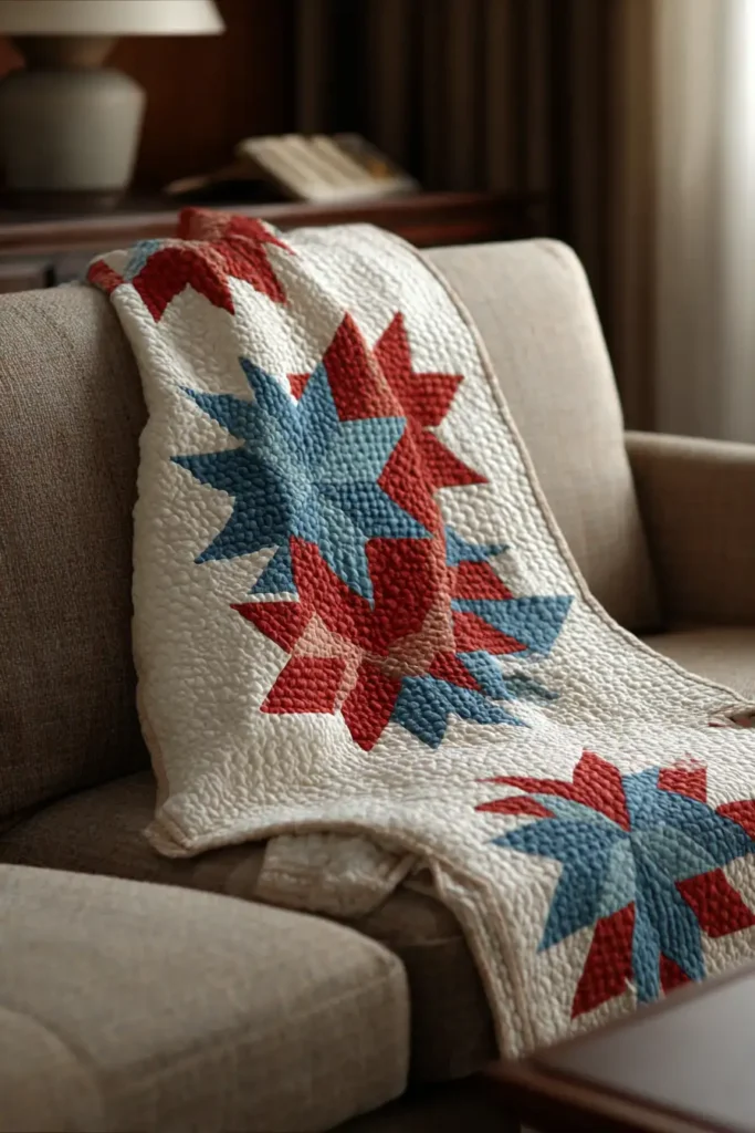 Elegant Star Quilted Sofa Throws for Year-Round Coziness