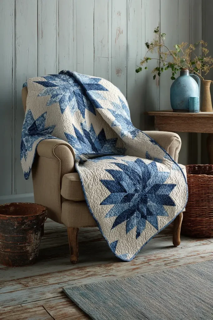 Elegant Star Quilted Sofa Throws for Year-Round Coziness