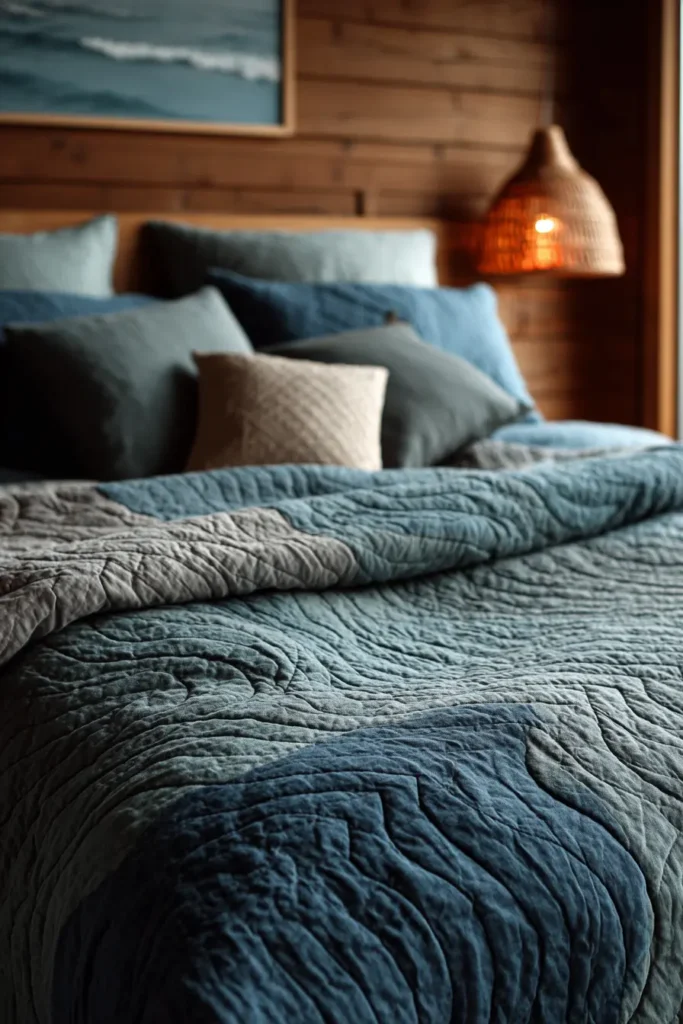 Elegant Whole Cloth Quilts with Hand-Stitched Texture