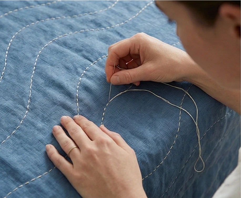 Elegant Whole Cloth Quilts with Hand-Stitched Texture