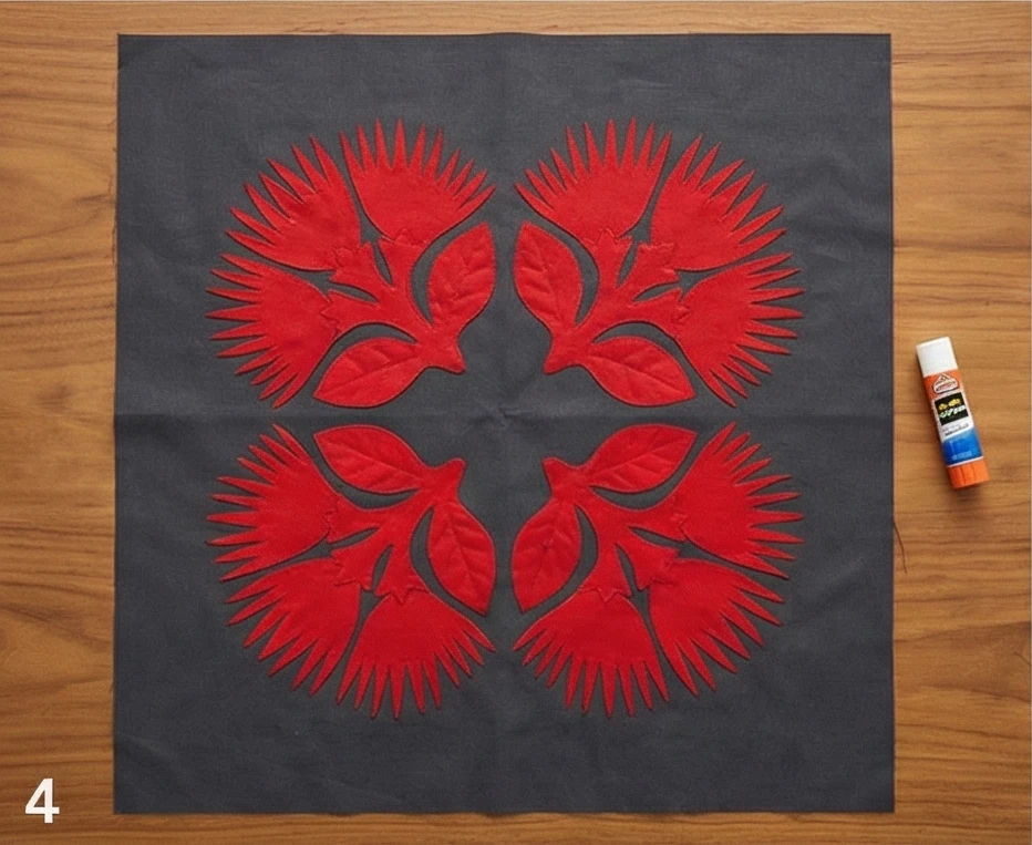 Floral Lehua Blossom Hawaiian Quilt for Pillow Covers