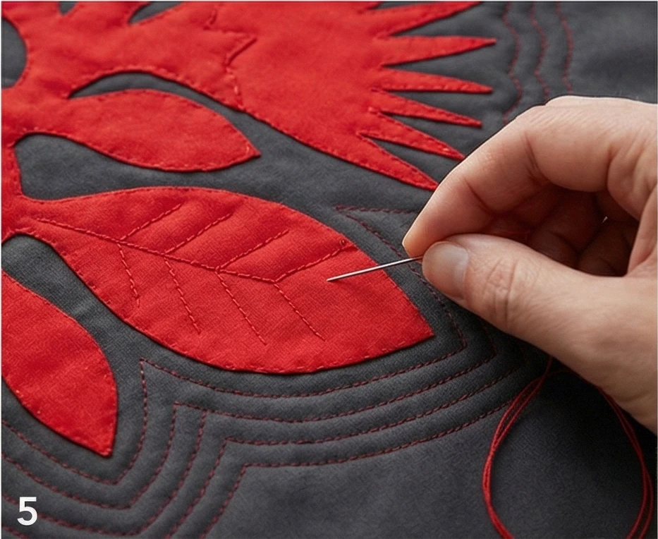 Floral Lehua Blossom Hawaiian Quilt for Pillow Covers