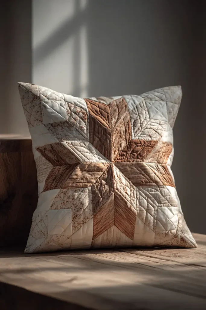 Folded Star Quilted Cushion Covers for Textured Decor
