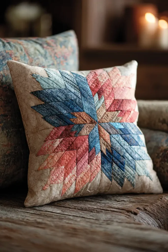 Folded Star Quilted Cushion Covers for Textured Decor
