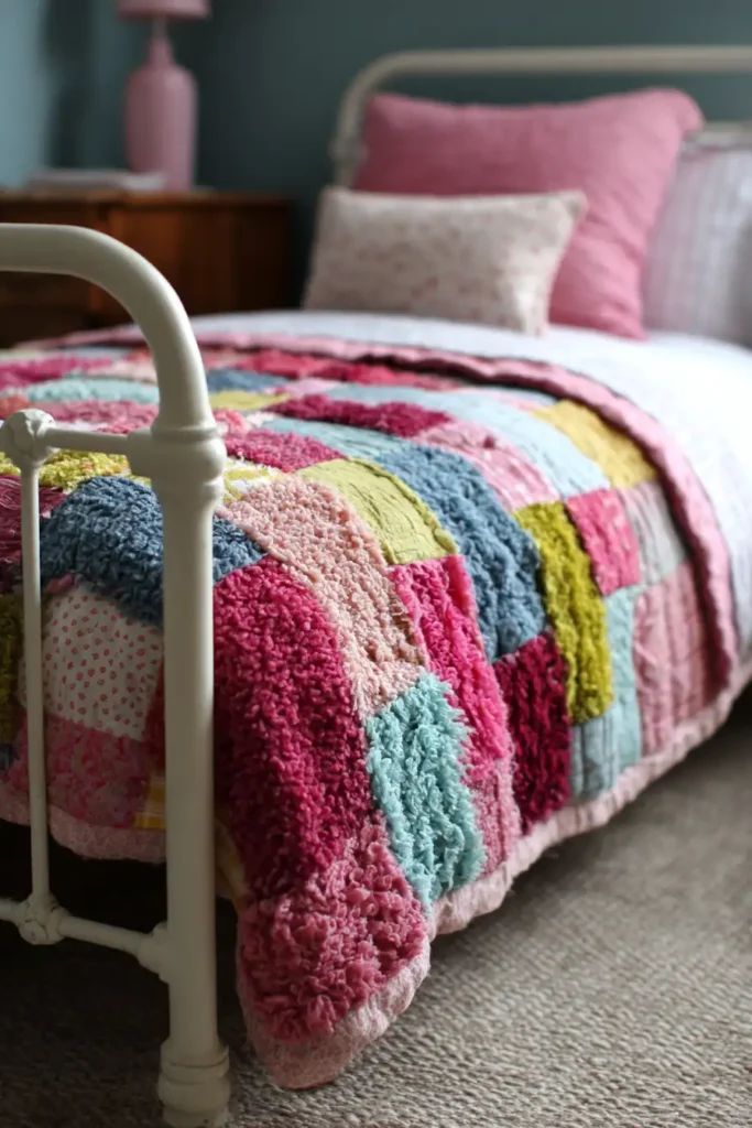 Fun and Funky Rag Quilt Bedding for Textured Warmth