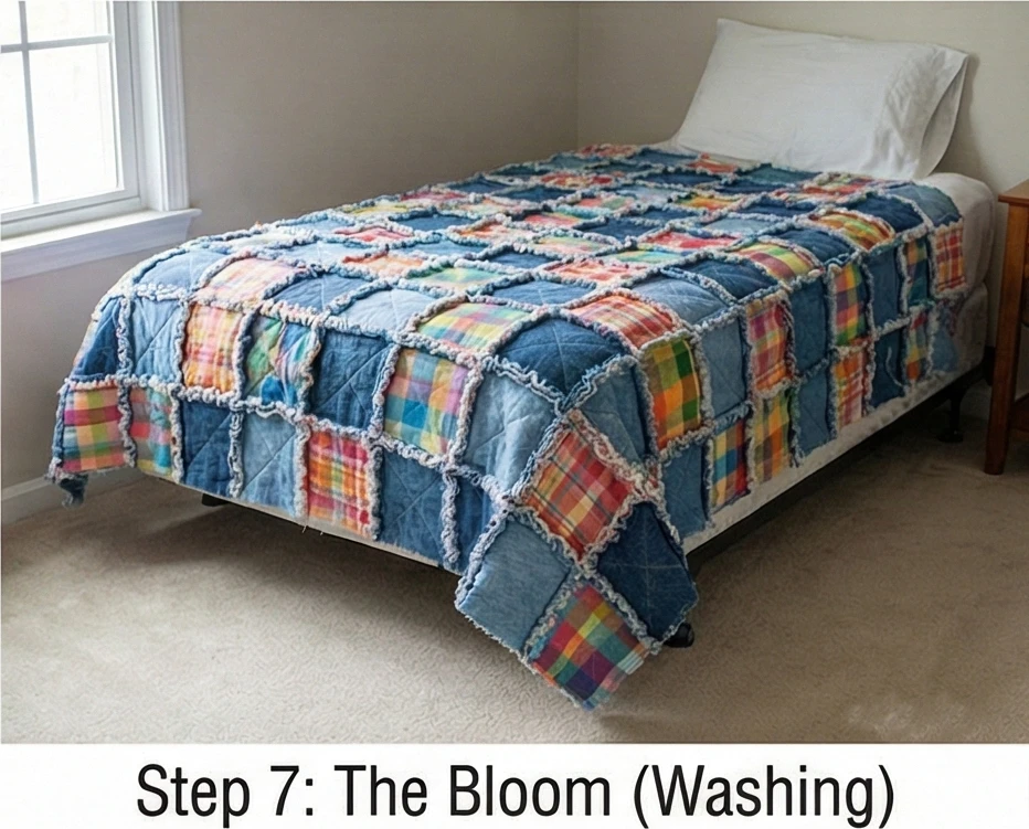 Fun and Funky Rag Quilt Bedding for Textured Warmth