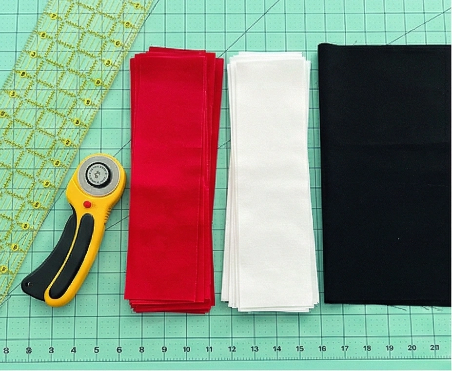 Gingham Red and White Quilt with Black Borders for Throw Blanket