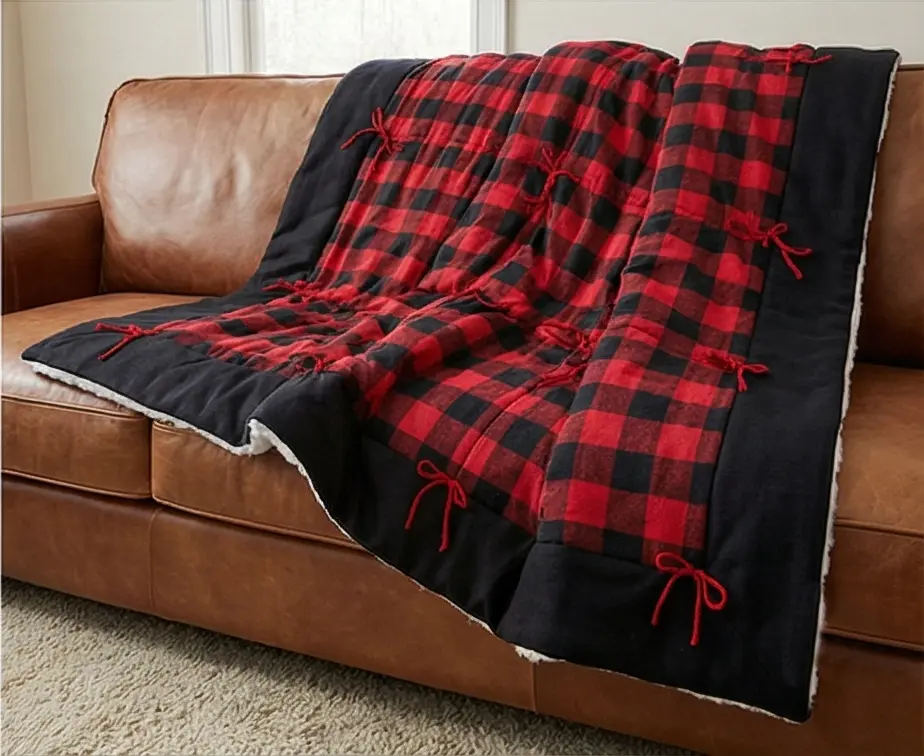 Hand-Tied Flannel Comforters for Extra Loft and Warmth